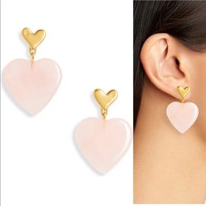 The Madewell Rose Quartz Heartlove Statement Earrings